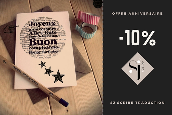 SJScribe offre anniversaire